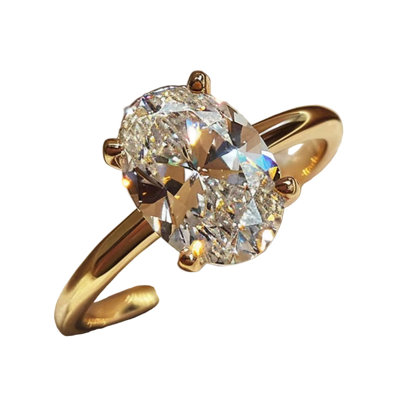 925 Sterling Silve 1-8CT Zircon Gorgeous Shiny Oval Stone Ring for Women Engagement Wedding Luxury High Quality Fine Jewelry