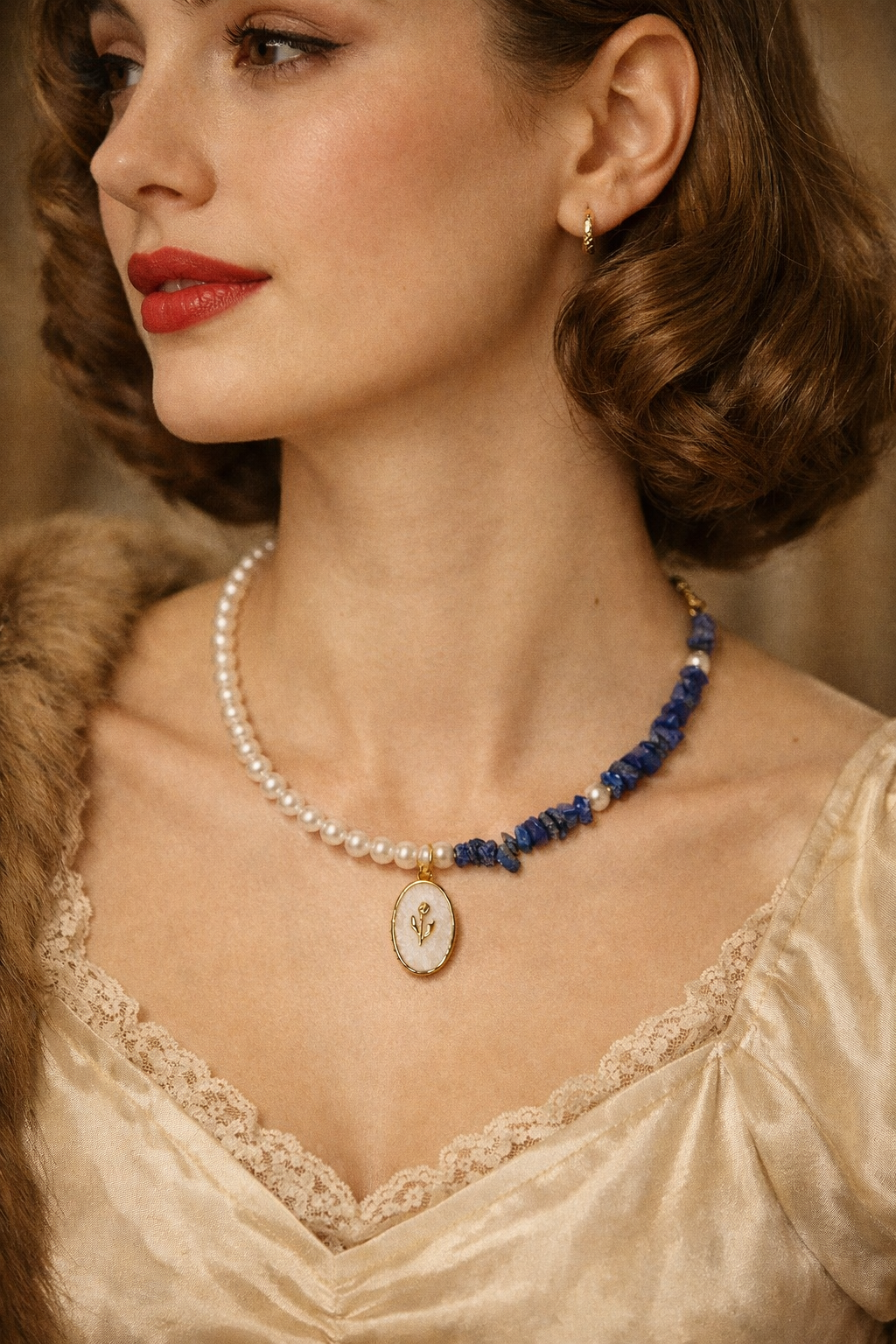Lapis Lazuli & Pearl Necklace