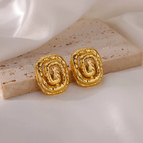 Classic Square Stud Earrings for Women Waterproof Stainless Steel Earrings 2024 Trend New in Couple Piercing Ear Jewelry Aretes