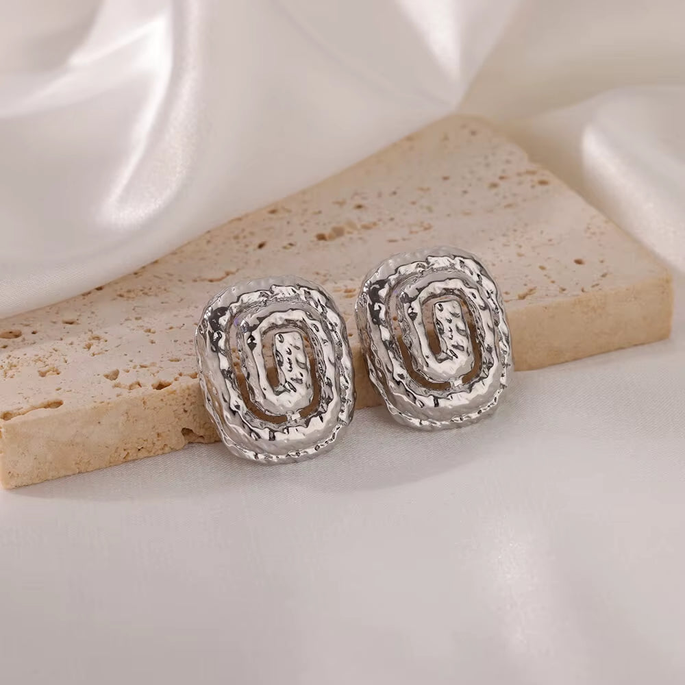 Classic Square Stud Earrings for Women Waterproof Stainless Steel Earrings 2024 Trend New in Couple Piercing Ear Jewelry Aretes